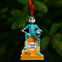 Load image into Gallery viewer, &quot;Celebrate the Game with a Smile!&quot; - Personalized Rivalry Skeleton Ornament - Custom Gift for Sports Lovers Ornament PopCulturePrints
