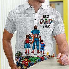 Load image into Gallery viewer, Customizable Superhero Dad 3D Polo Shirt - Father&#39;s Day Gift Polo Shirts PopCulturePrints
