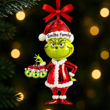 Load image into Gallery viewer, “Make the Holidays Grinch-y!” - Funny Holiday Christmas Ornament, Personalized Gift for Families Ornament PopCulturePrints
