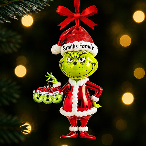 “Make the Holidays Grinch-y!” - Funny Holiday Christmas Ornament, Personalized Gift for Families Ornament PopCulturePrints