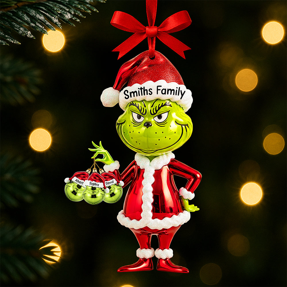 “Make the Holidays Grinch-y!” - Funny Holiday Christmas Ornament, Personalized Gift for Families Ornament PopCulturePrints