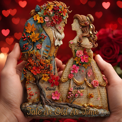 “Tale As Old As Time” - Classic Romance Acrylic Plaque - Personalized Gifts for Couples Shaped Plaques PopCulturePrints