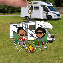 Load image into Gallery viewer, Custom Camping Couple Keychain - Perfect Gift for Adventurous Duos Keychains PopCulturePrints
