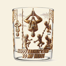 Load image into Gallery viewer, To My Hero: A Personalized Father And Kids Glass Mug - Perfect Gift for Dads and Grandpas Glass PopCulturePrints
