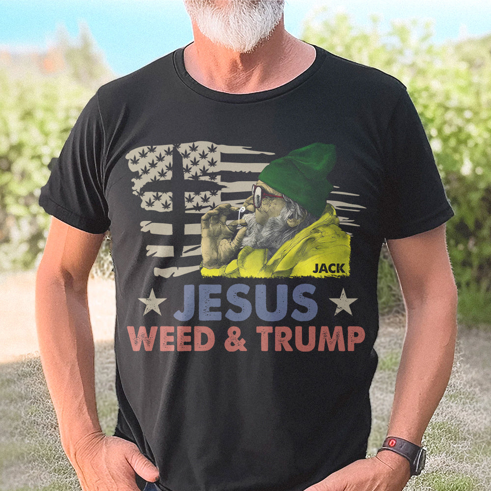 Jesus Weed & Trump Graphic T-Shirt