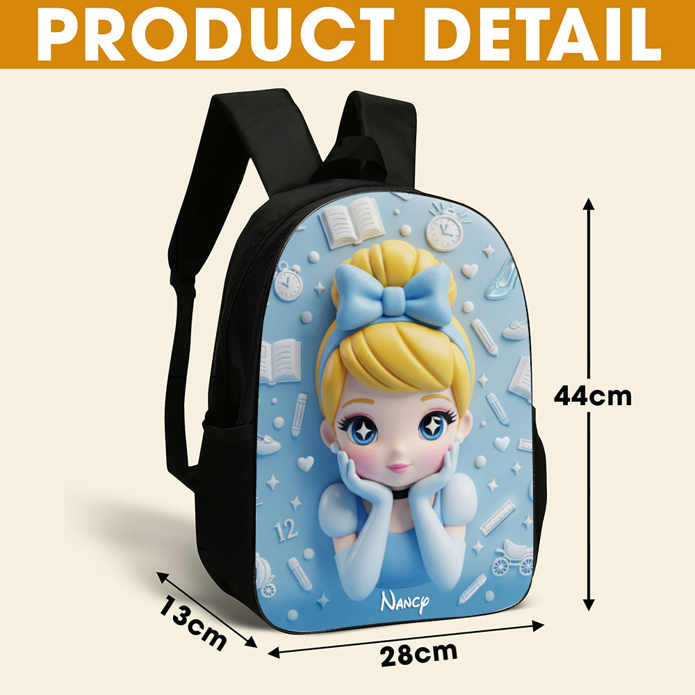 “Dream Big with Our Fairytale Girl Design” - Personalized School Bag for Kids - Perfect Gift for Birthdays and Special Occasions Backpack PopCulturePrints