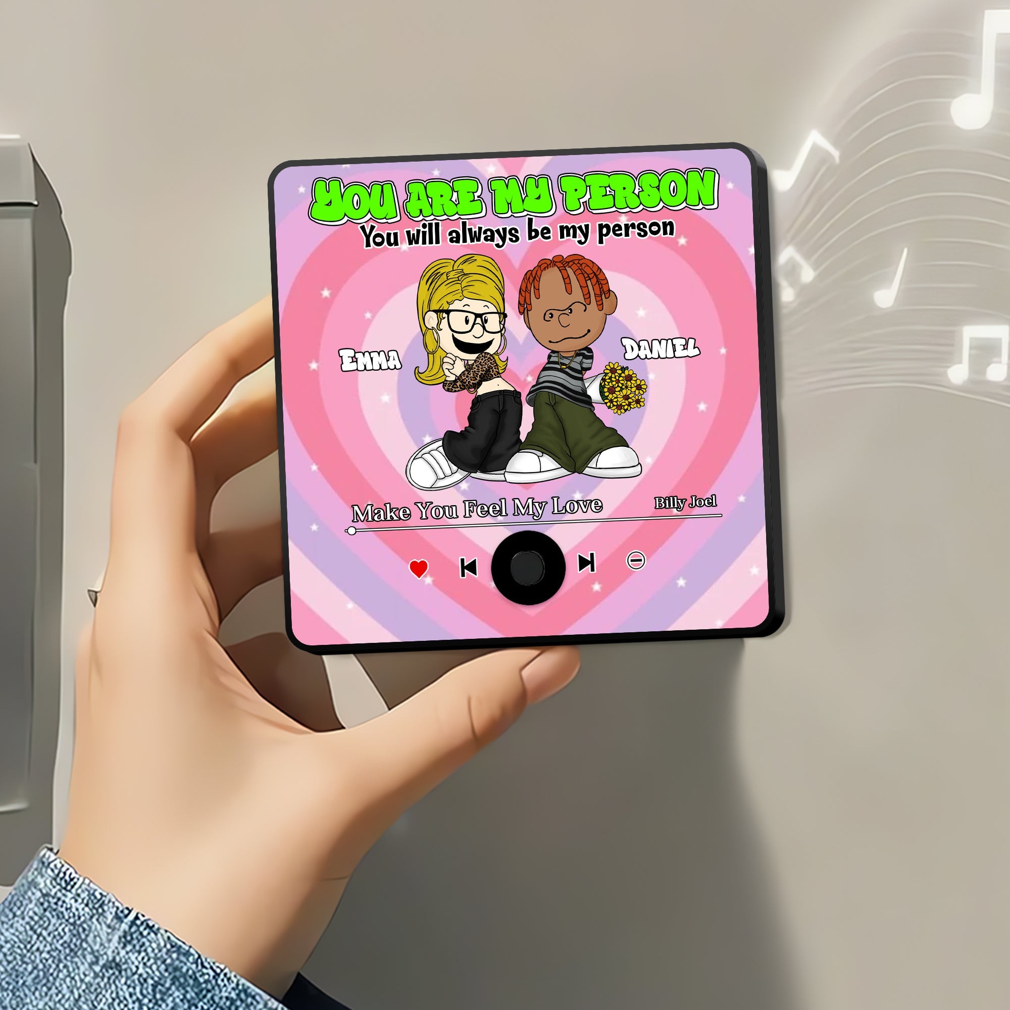 Custom Y2K Style Music Fridge Magnet for Couples - Personalized Valentine's Day Gifts Fridge Magnet PopCulturePrints