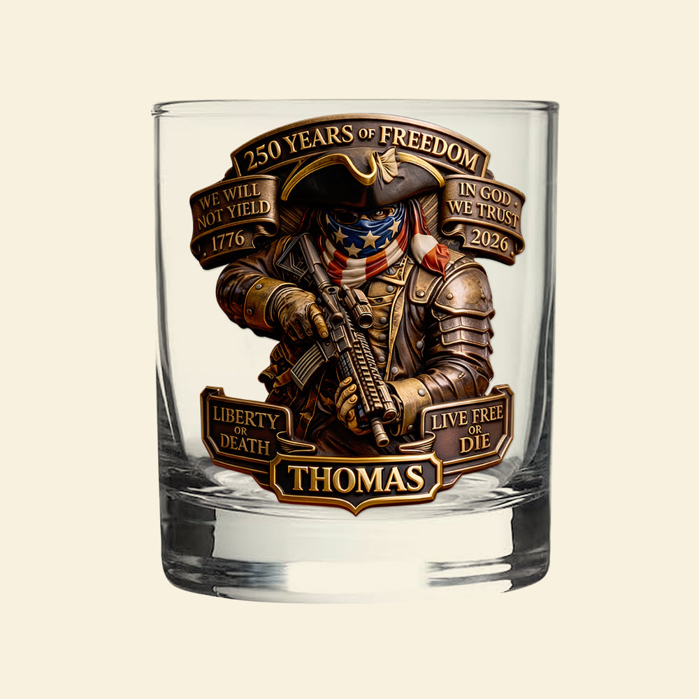 "Live Free or Die" - Personalized Tribute Glass for Patriots - Custom Gift for Freedom Lovers Glass PopCulturePrints