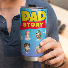 Load image into Gallery viewer, Customized Dad Story Tumbler - Personalized Cartoon Characters Tumbler Cup PopCulturePrints
