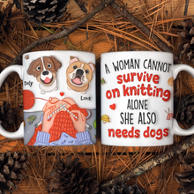 Load image into Gallery viewer, Personalized Knitting Dog Lover Coffee Mug - Cute Inflated Effect
