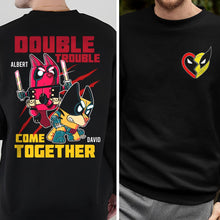 Load image into Gallery viewer, Double Trouble Personalized T-shirt - Funny Duo Theme
