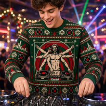 Load image into Gallery viewer, “Let the Beat Drop!” - Funny DJ Ugly Sweater - Personalized Gift for Music Lovers and DJs
