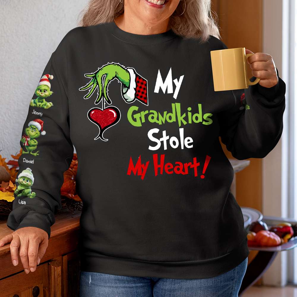 Personalized Green Monster Grandma Christmas Sweatshirt