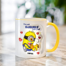 Load image into Gallery viewer, Personalized Minion-Themed Coffee Mug for Couples - &#39;Bananas Over You&#39;
