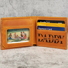 Load image into Gallery viewer, Hand In Hand - Grandpa Will Always Protect Grandkid - Personalized Engraved Leather Wallet Engraved Leather Wallet PopCulturePrints
