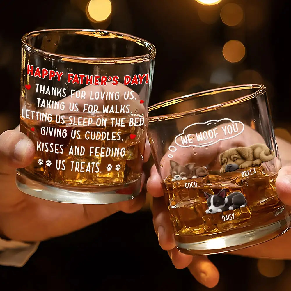 Thanks For Loving Me - Personalized Whiskey Glass for Dog Lovers Whiskey Glass PopCulturePrints