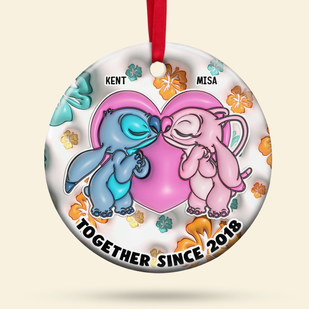 Custom Cartoon Couple Ornament - Personalized Gift for Christmas