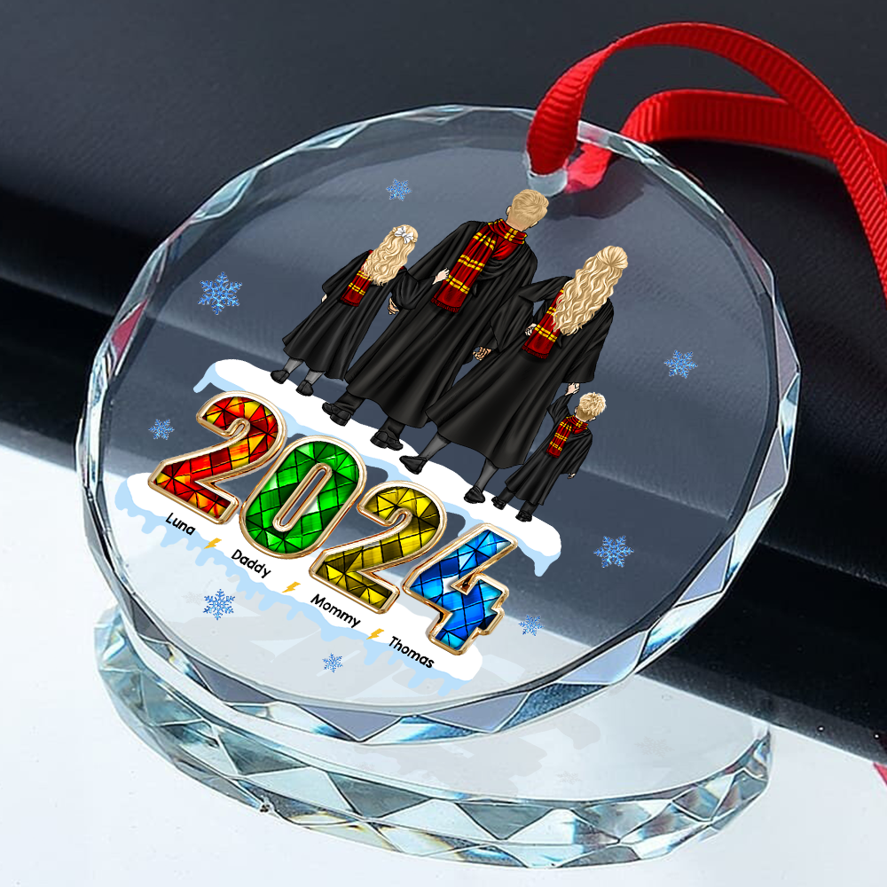 Personalized Family Christmas Ornament - Wizardry Theme