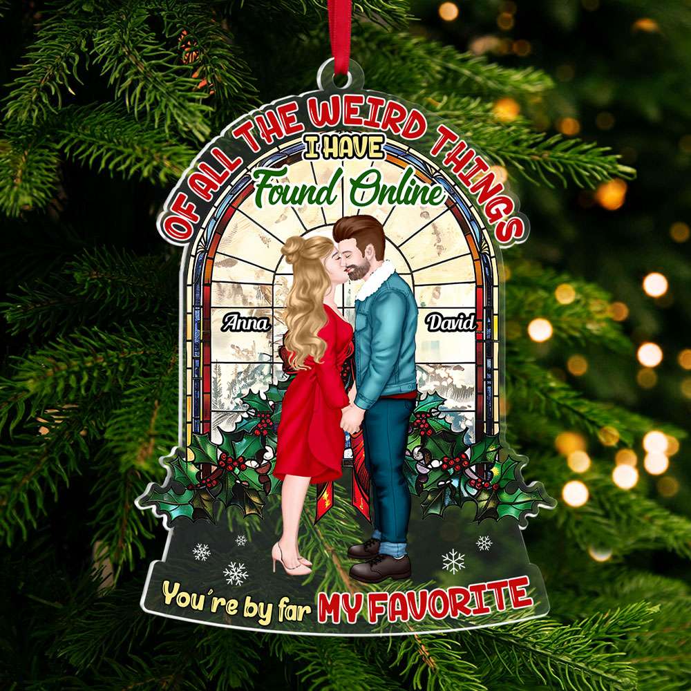 Personalized Christmas Ornament for Couples - Unique Valentine's Day Gifts Ornament PopCulturePrints