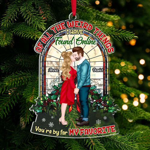 Personalized Christmas Ornament for Couples - Unique Valentine's Day Gifts Ornament PopCulturePrints