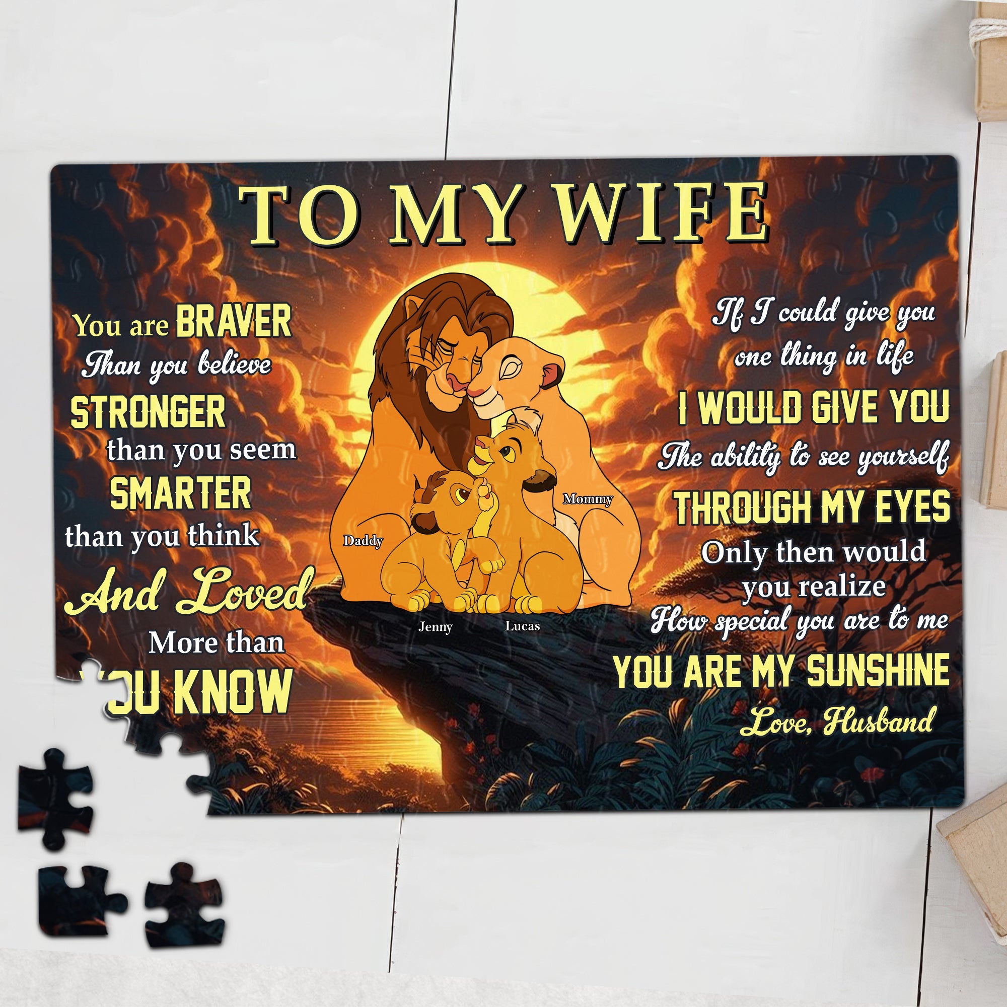 Personalized Romantic Jigsaw Puzzle – 'To My Wife' Gift Jigsaw Puzzles PopCulturePrints