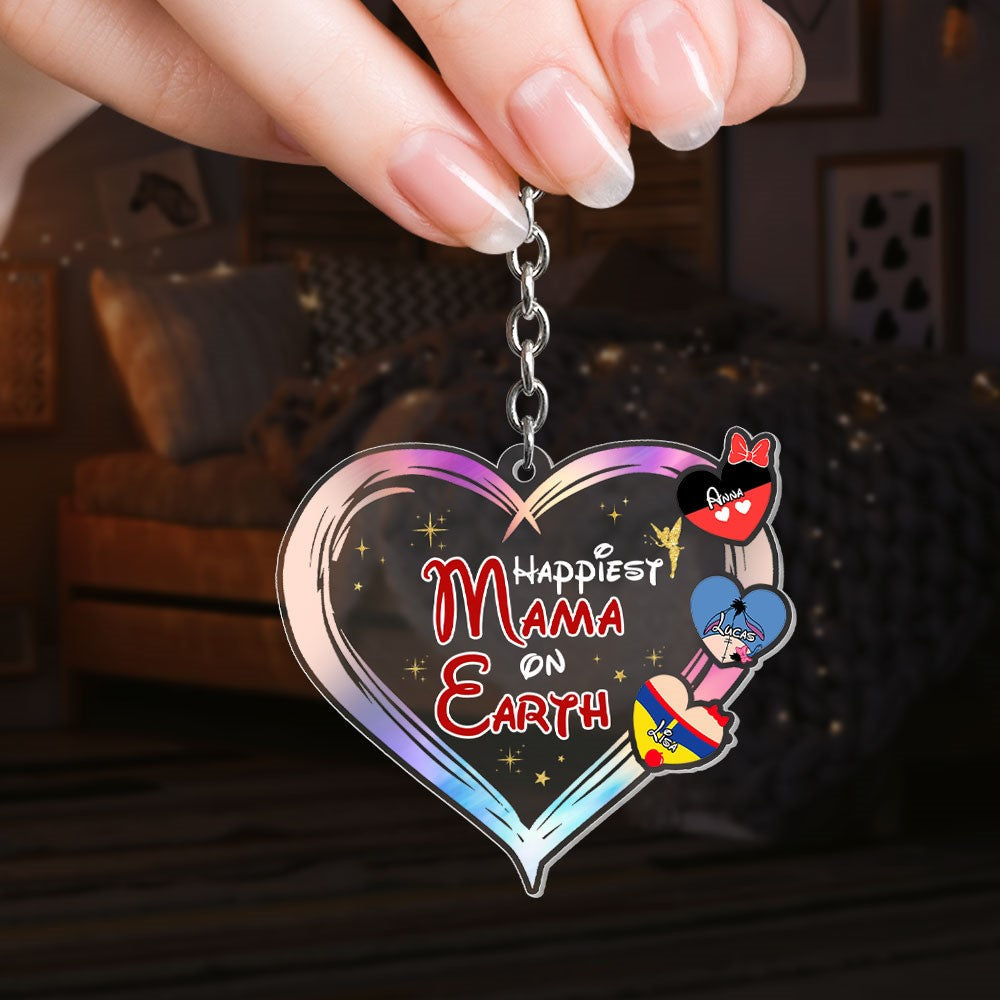 Happiest Mama on Earth Personalized Keychain - Mother’s Day Gift Keychains PopCulturePrints