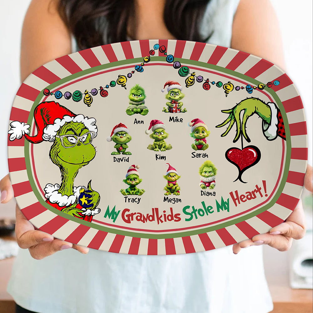 Personalized Grandma Christmas Plate - My Grandkids Stole My Heart