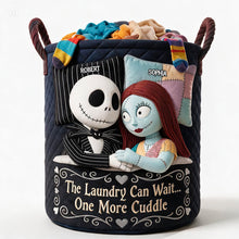 Load image into Gallery viewer, One More Cuddle Quilted Laundry Basket - Personalized Gifts For Couple 01OHDT130726 Laundry Basket PopCulturePrints
