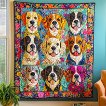 Load image into Gallery viewer, Festive Beagle Dog Quilt Bed Set for Christmas Blanket PopCulturePrints
