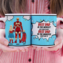 Load image into Gallery viewer, Personalized Best Dad Superhero Coffee Mug Coffee Mug PopCulturePrints

