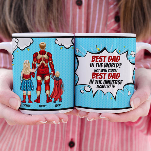 Personalized Best Dad Superhero Coffee Mug Coffee Mug PopCulturePrints
