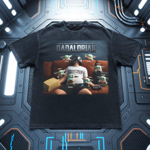Load image into Gallery viewer, “In the Galaxy of Dads, You're the Star” - Personalized Dad’s Little Galaxy Crew Washed Shirt - Gift for Dad, Grandpa, Family Shirts PopCulturePrints
