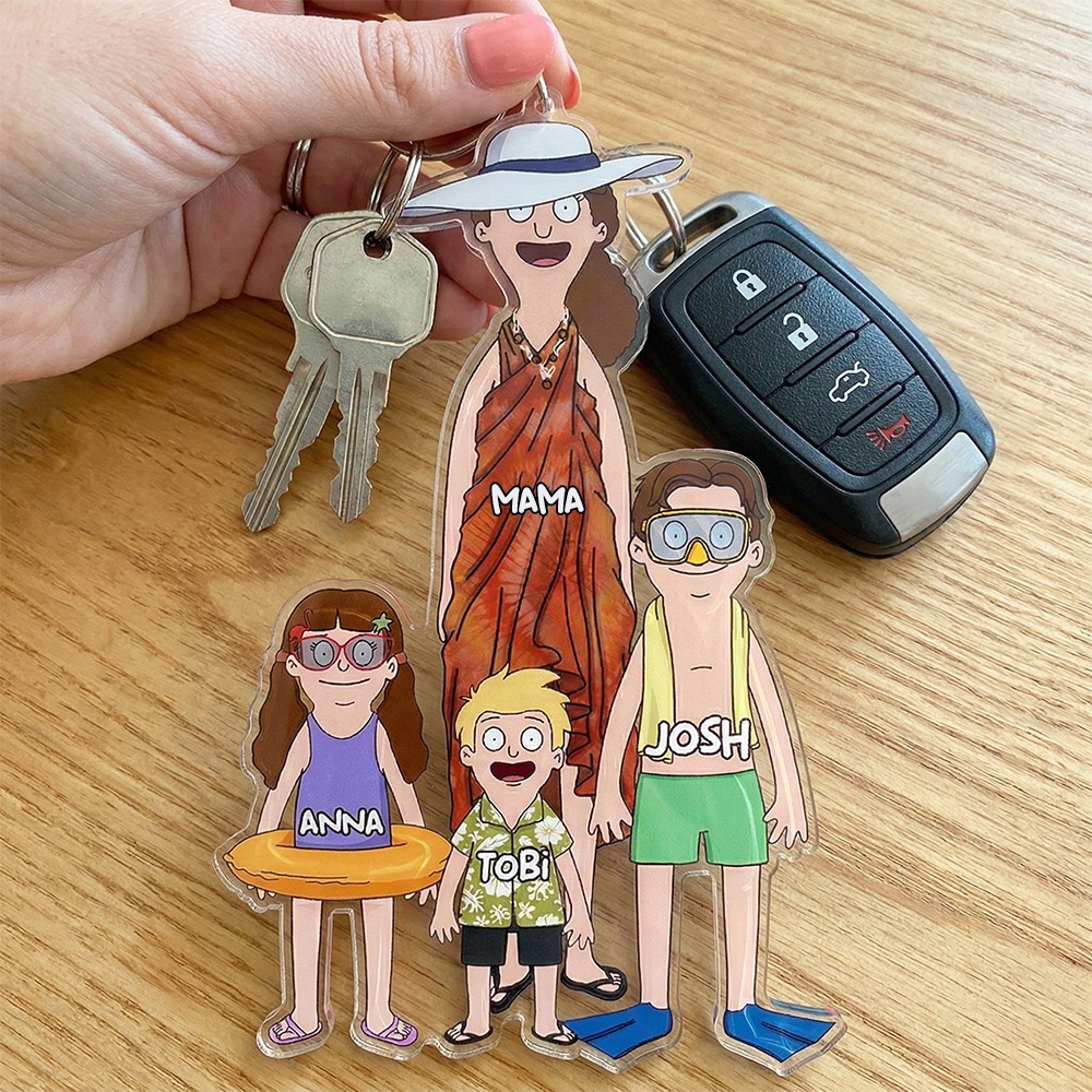 Together With Mom - A Heartwarming Personalized Gift for Mom or Grandma Keychains PopCulturePrints