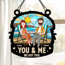 Load image into Gallery viewer, Personalized Summer Beach Couple Suncatcher | Unique Valentine’s Day Gifts Ornament PopCulturePrints
