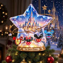 Load image into Gallery viewer, “Celebrate Family Moments with a Sparkling Touch” - Personalized Sparkling Castle Family Tree Topper - Unique Christmas Gift for Families, Friends, and Loved Ones
