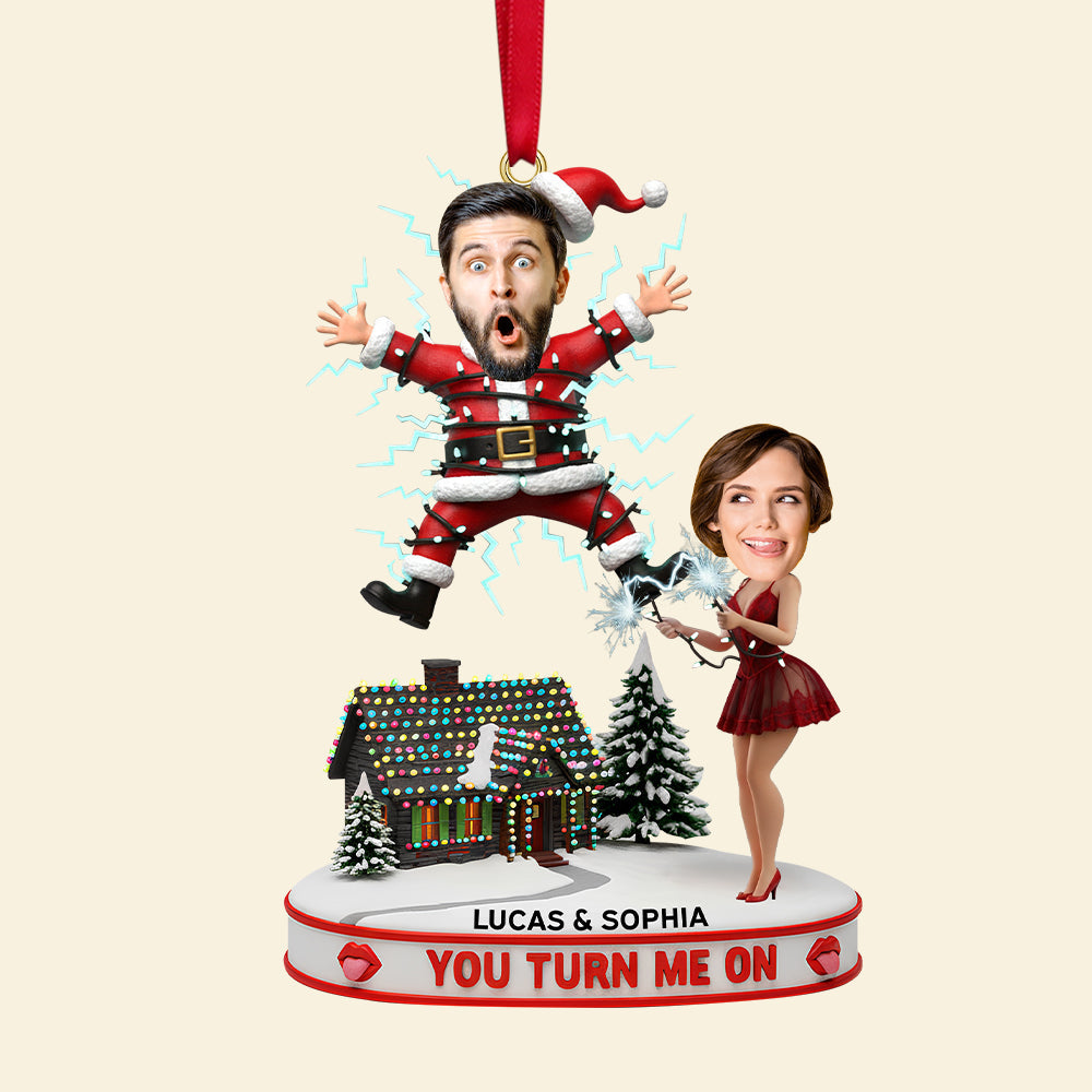 Spark Joy with a Custom Fun Couple Electric Shock Ornament! Ornament PopCulturePrints