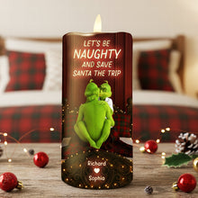Load image into Gallery viewer, Let's Be Naughty LED Candle - Personalized Christmas Gift for Couples Led Candle PopCulturePrints
