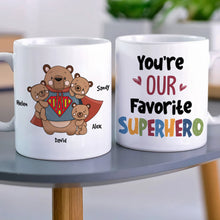 Load image into Gallery viewer, Superhero Dad Personalized Bear Family Coffee Mug Coffee Mug PopCulturePrints
