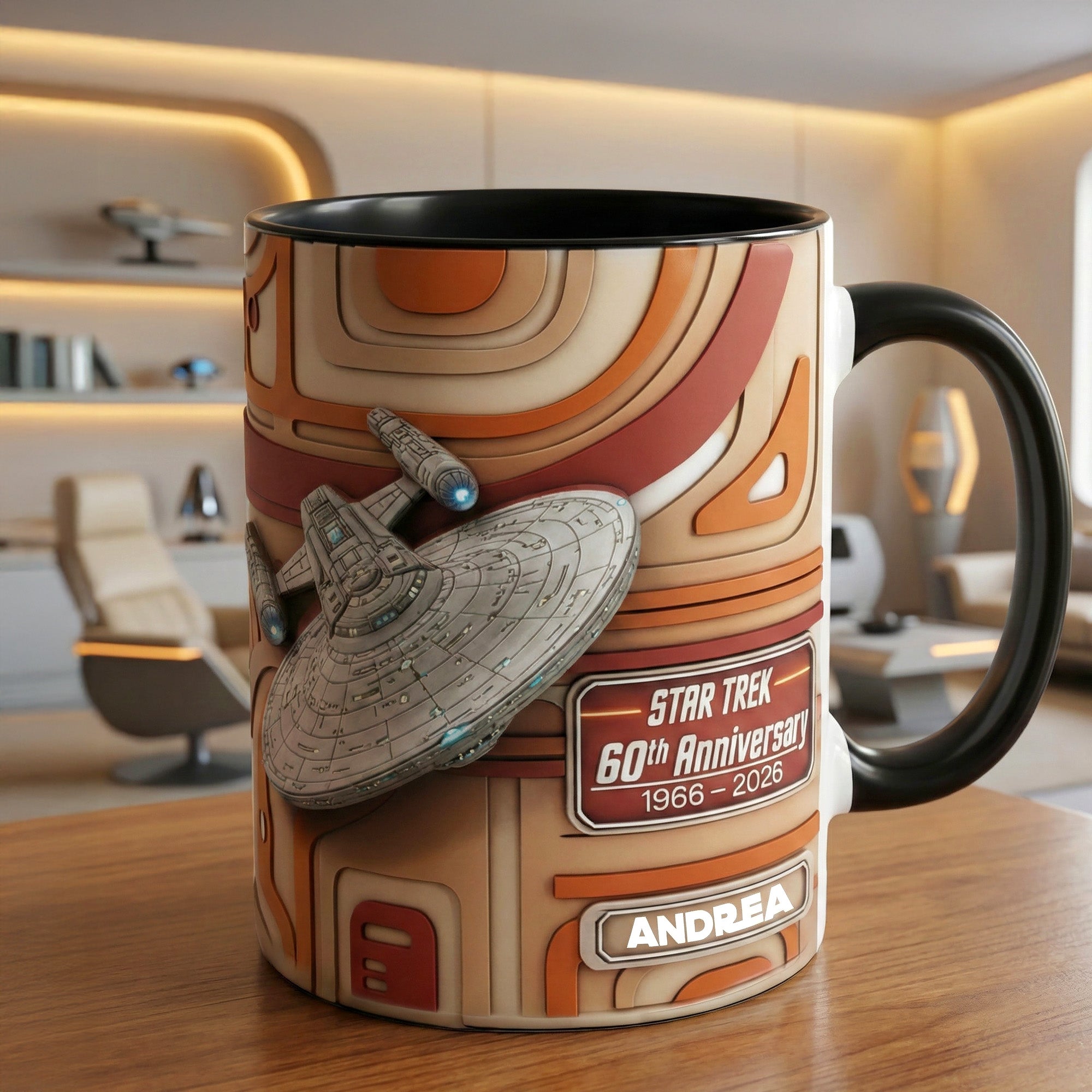 “Embrace the Universe with Every Sip” - Spaceship Coffee Accent Mug - Personalized Gift for Cosmic Lovers