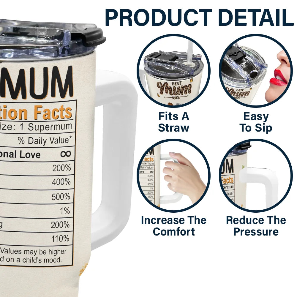 Best Mom Ever - Personalized 40oz Tumbler With Straw Tumbler PopCulturePrints