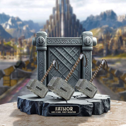 Father Like A Dad Only Mightier - Personalized Acrylic Plaque Gift for Dads Shaped Plaques PopCulturePrints