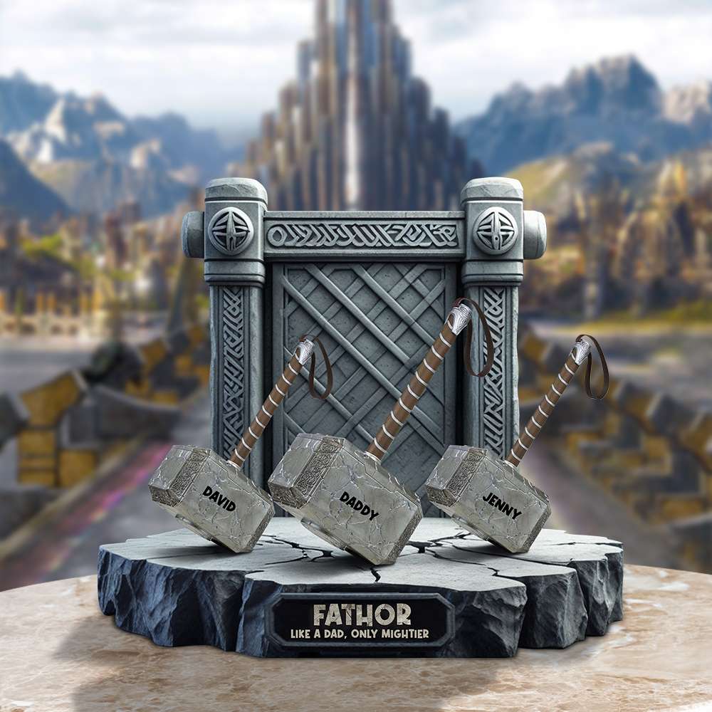 Father Like A Dad Only Mightier - Personalized Acrylic Plaque Gift for Dads Shaped Plaques PopCulturePrints