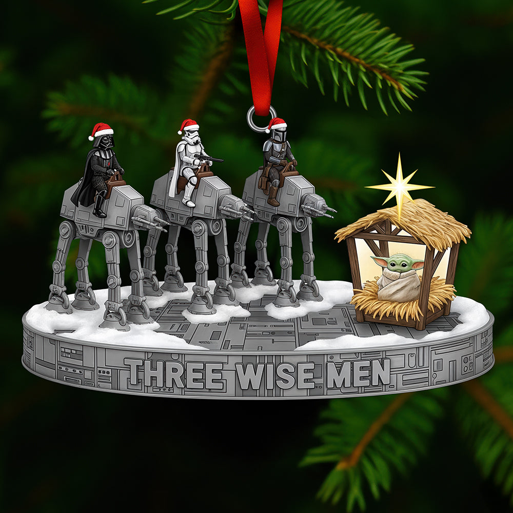 "Celebrate the Cosmic Spirit!" - Fun Cosmic Christmas Three Wise Men Ornament - Personalized Gift for Movie Fans Ornament PopCulturePrints
