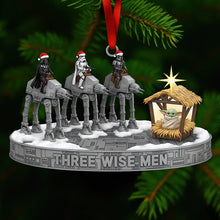 Load image into Gallery viewer, &quot;Celebrate the Cosmic Spirit!&quot; - Fun Cosmic Christmas Three Wise Men Ornament - Personalized Gift for Movie Fans Ornament PopCulturePrints
