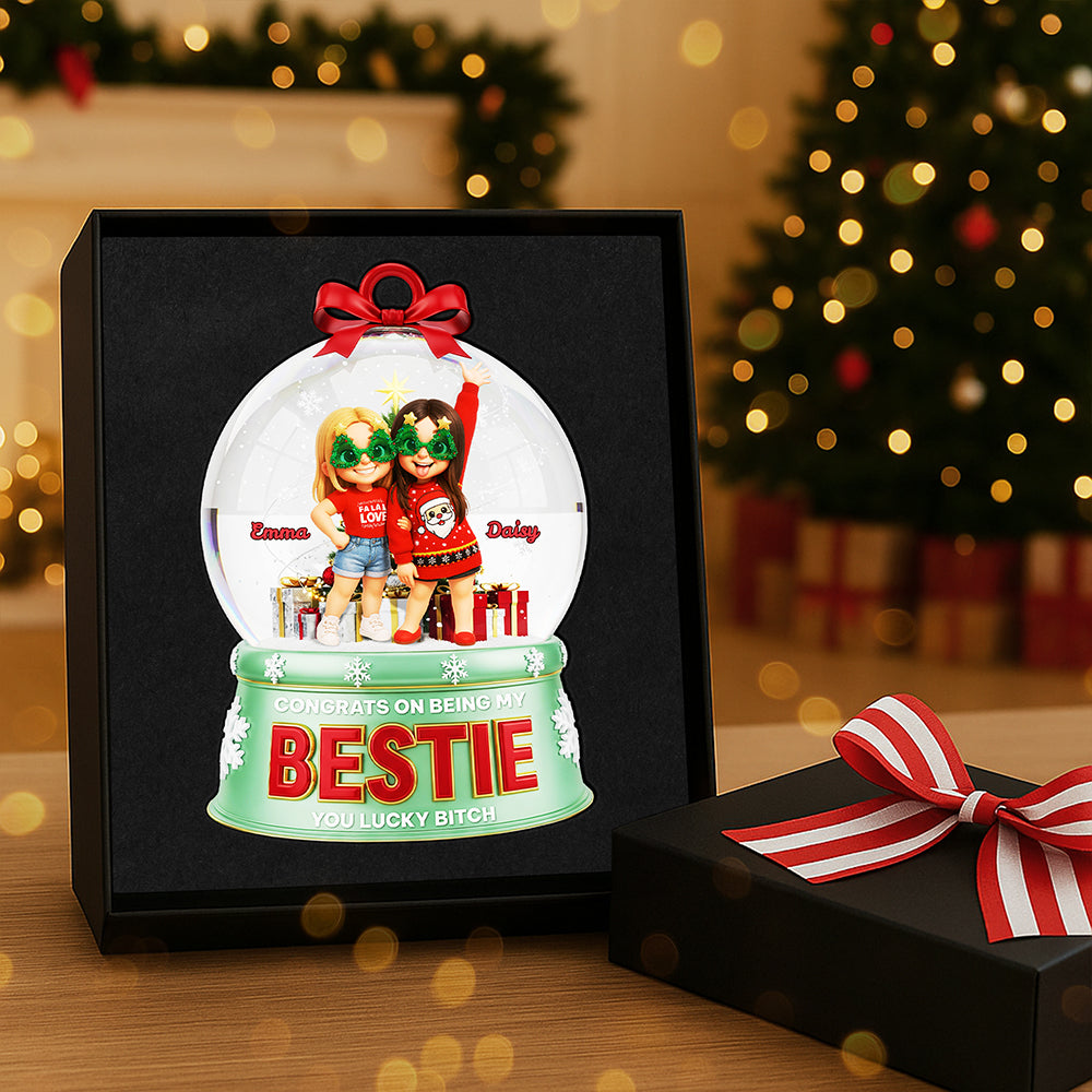 Congrats on Being My Bestie - Personalized Custom Photo Acrylic Ornament Ornament PopCulturePrints