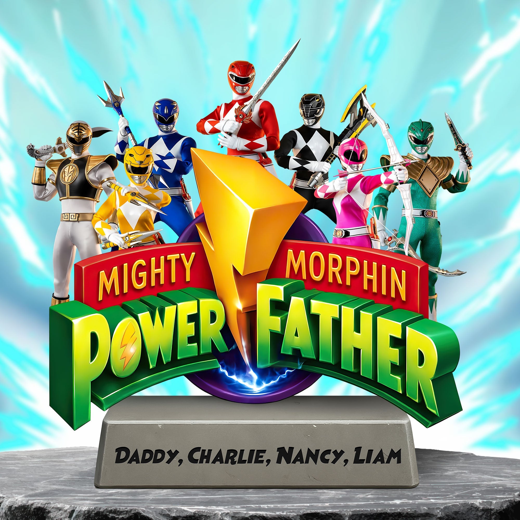 "Unleash the Hero in Dad!" - Power Father Plaque - Personalized Gift for Dad, Grandpa and More Shaped Plaques PopCulturePrints