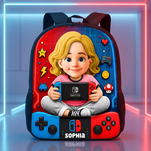 Adventure Kids Backpack - Personalized Gift for Young Gamers Backpack PopCulturePrints