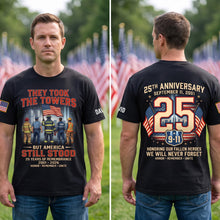 Load image into Gallery viewer, They Took the Towers - 25 Years of Remembrance T-Shirt - Personalized Memorial Gift
