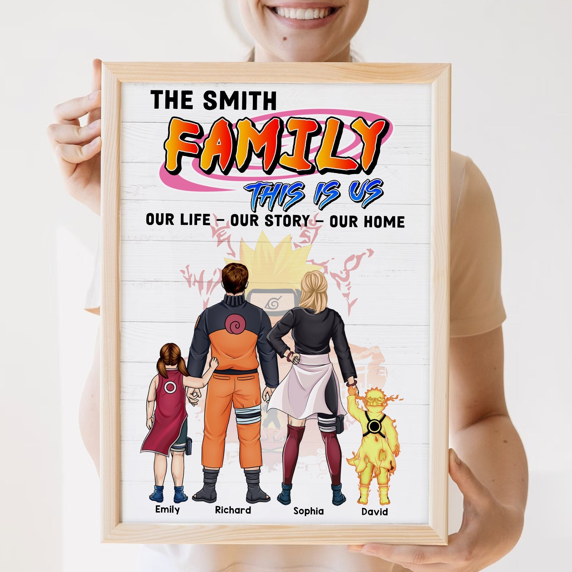 Personalized Naruto-Themed Family Canvas Print Poster & Canvas PopCulturePrints