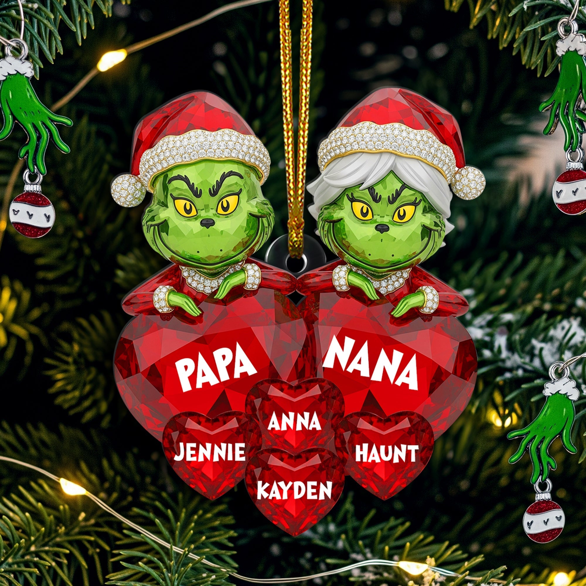 Love from Grandkids - Personalized Christmas Ornament for Grandparents Ornament PopCulturePrints